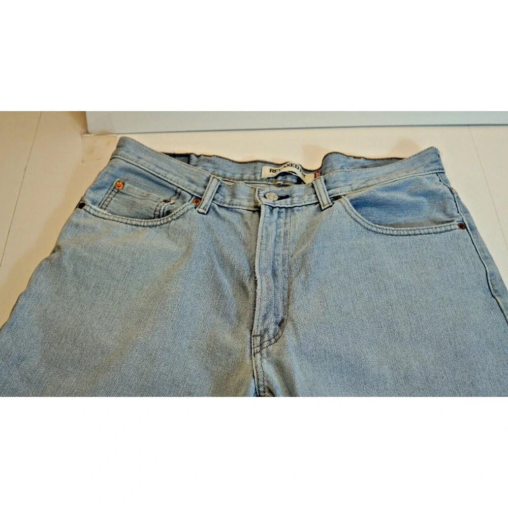 Levis 550 Relaxed Fit Straight Leg Denim Jeans Mens Size 38x32‎ Blue Light Wash